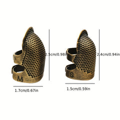2pcs Retro Sewing Thimble Finger Ring Cover DIY Needle Protection Craft Tool