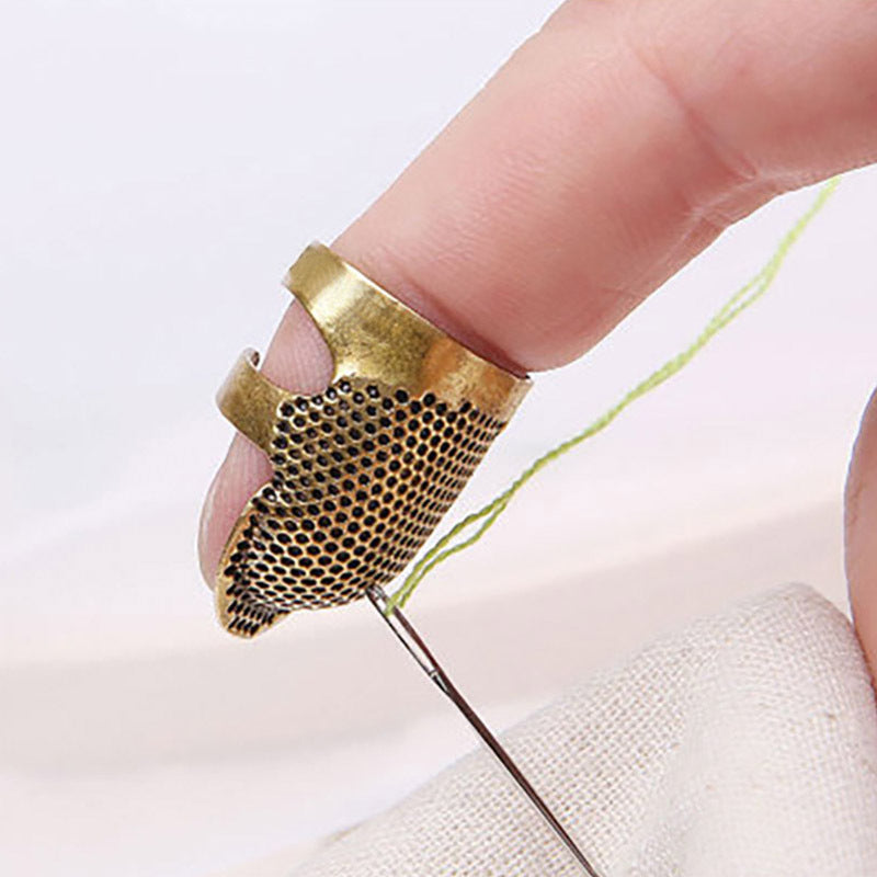 2pcs Retro Sewing Thimble Finger Ring Cover DIY Needle Protection Craft Tool
