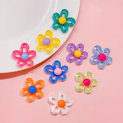 10pcs Hollow Flower Resin Accessories for DIY Phone Case Hair Access