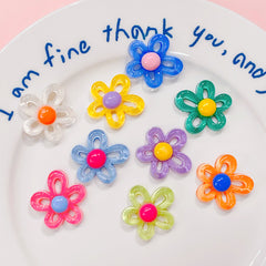 10pcs Hollow Flower Resin Accessories for DIY Phone Case Hair Access