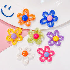 10pcs Hollow Flower Resin Accessories for DIY Phone Case Hair Access