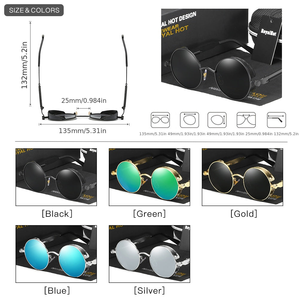 RoyalHot Polarized Round Frame Unisex Sunglasses