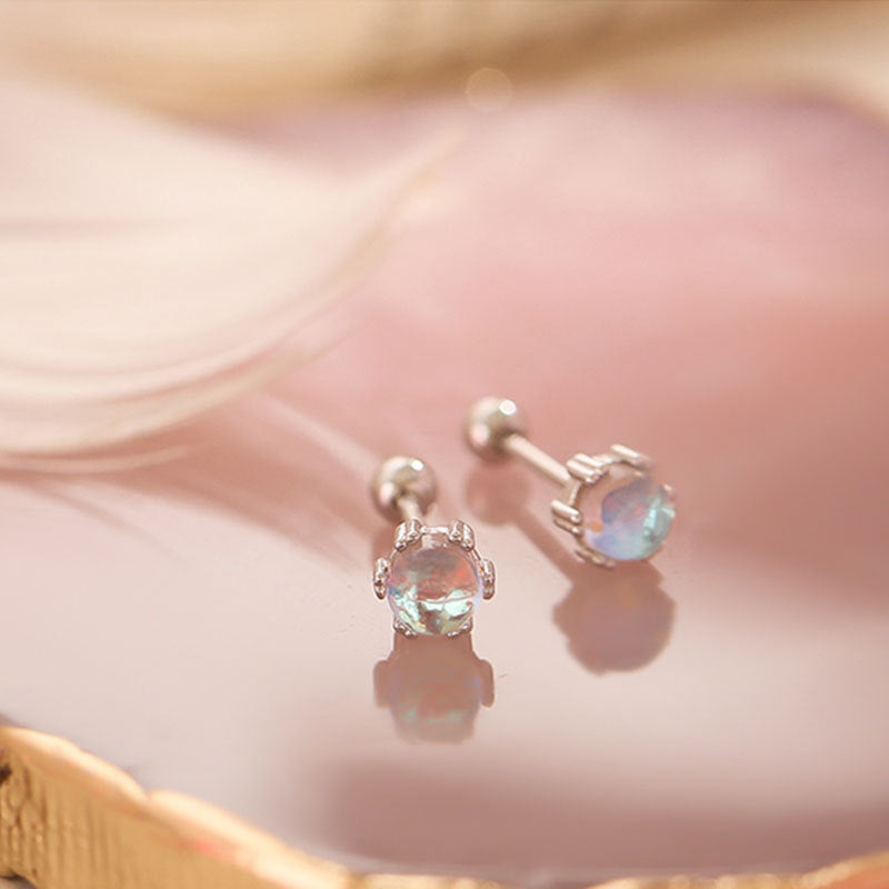 Moonstone Stud Earrings Delicate Jewelry for Women