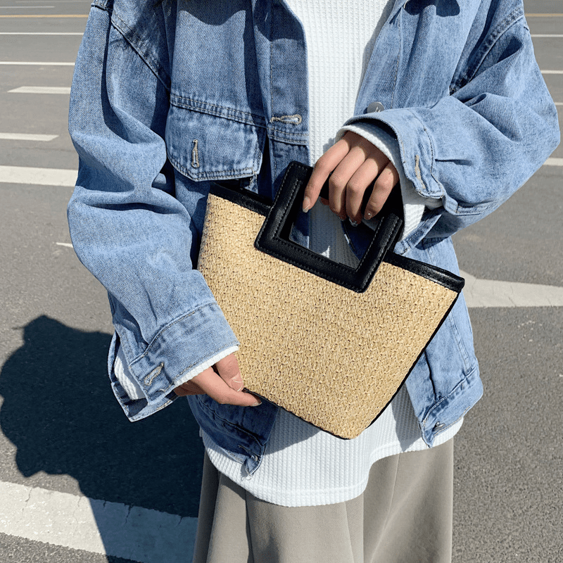 Straw Woven Totes Bag Retro Large Capacity