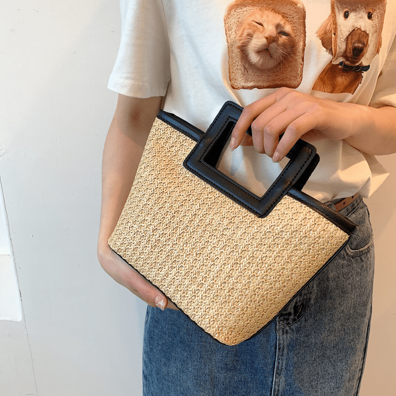 Straw Woven Totes Bag Retro Large Capacity
