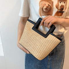 Straw Woven Totes Bag Retro Large Capacity