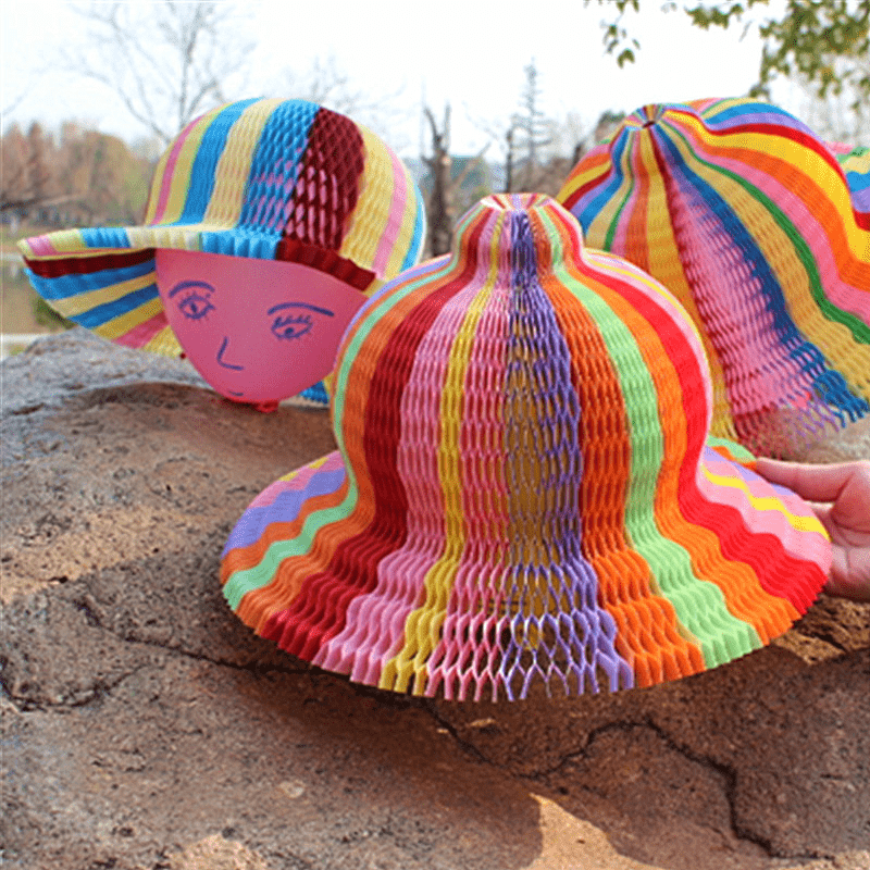 Packable Colorful Flower Vase Hat for Women