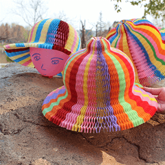 Packable Colorful Flower Vase Hat for Women