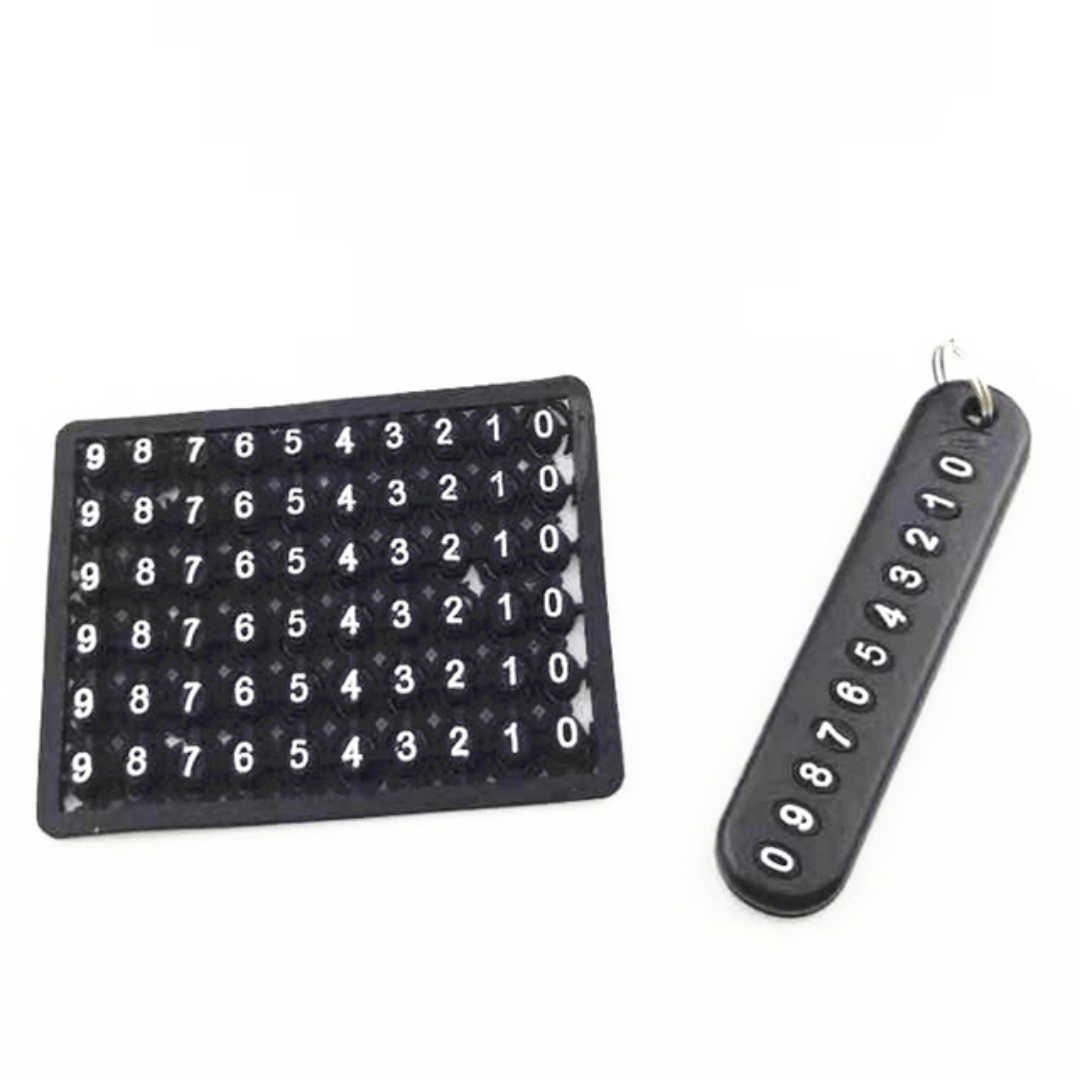 Anti Lost Car Keychain Phone Number Card Key Ring Car Interior