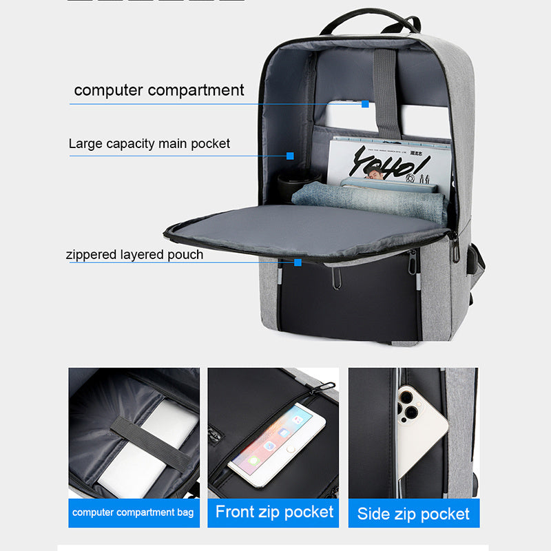 Waterproof Business Backpack USB School Laptop Backpack Large Capacity Bag
