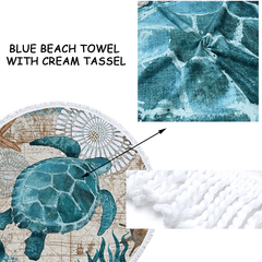 Large Round Beach Towel Quick Dry Microfiber Lightweight Beach Towel