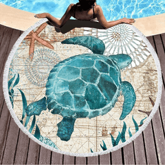 Large Round Beach Towel Quick Dry Microfiber Lightweight Beach Towel