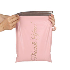 50 Pink Plastic Mailer Bags Waterproof Express Pouches for Shoes & Boxes