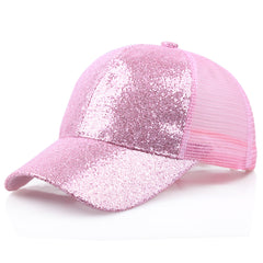 Sequin Ponytail Trucker Hat Glitter Baseball Cap Hip Hop Dad Hats