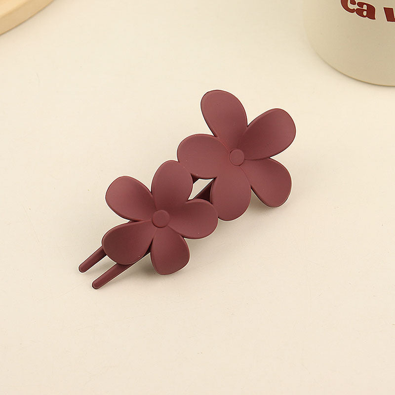 Large Frosted Flower Duck Bill Hair Clip for Women Girls