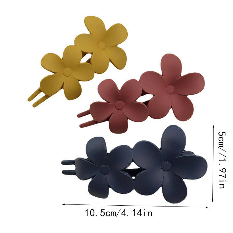 Large Frosted Flower Duck Bill Hair Clip for Women Girls