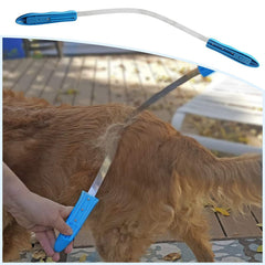 2 in 1 Dog Brush for All Coat Types - Reduces Shedding & Promotes Healthy Skin