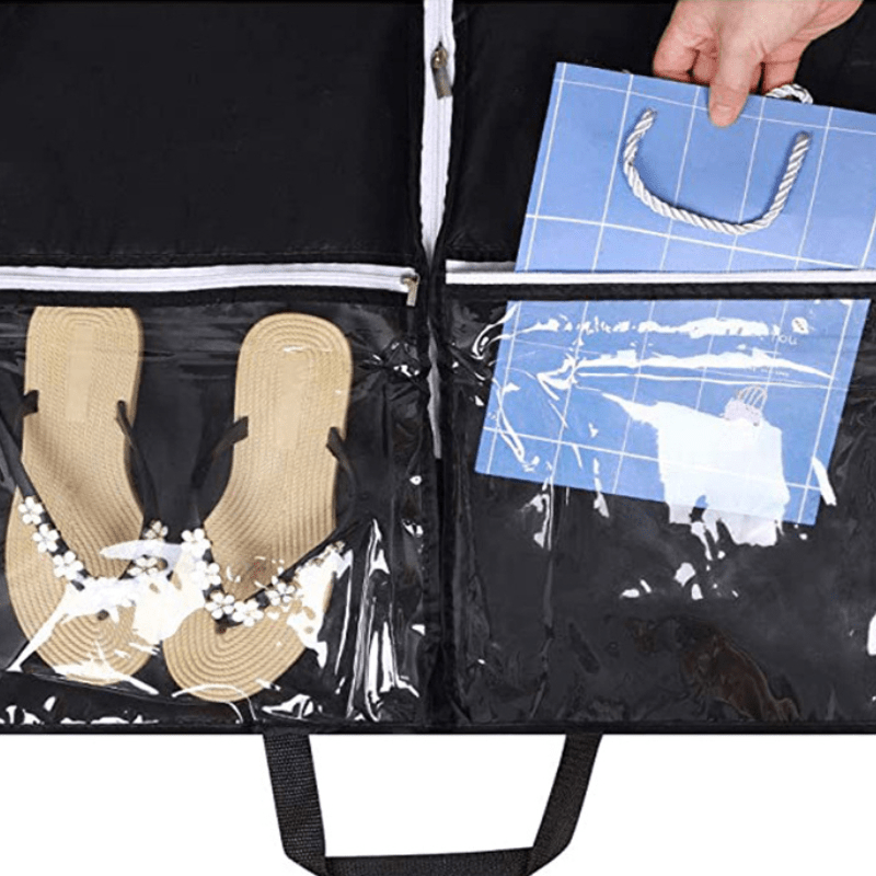 Clothes Storage Bag Clear Pocket Dustproof Hanging Garment Organizer