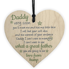 Wooden Heart Daddy To Be Baby Son Daughter Card