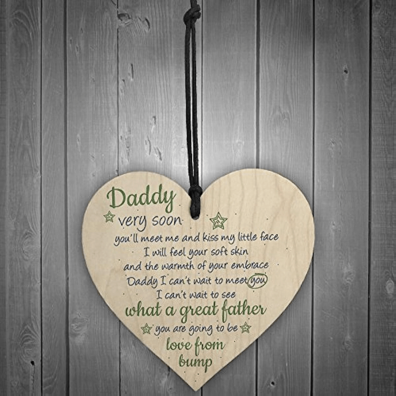 Wooden Heart Daddy To Be Baby Son Daughter Card