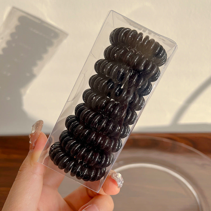 9pcs Elastic Spiral Hair Tie Hair Accessories Ponytail Seamless Hair Rope