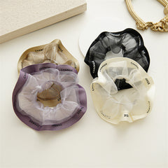 4pcs Organza Scunchies Contrast Trim Hair Tie Hair Rope Elastic Ponytail Holder