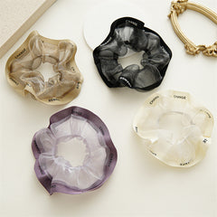 4pcs Organza Scunchies Contrast Trim Hair Tie Hair Rope Elastic Ponytail Holder