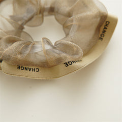 4pcs Organza Scunchies Contrast Trim Hair Tie Hair Rope Elastic Ponytail Holder