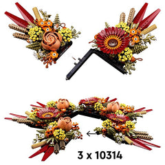 Fomantic Flower Rose Dried Flower Centrepiece Building Block DIY Potted Holiday