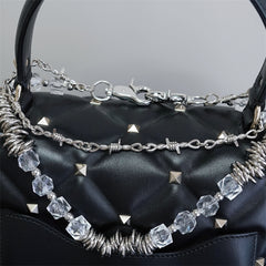Retro Thorns Special Shaped Pearl Bag Chain Punk Double Trouser Chain