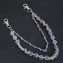Retro Thorns Special Shaped Pearl Bag Chain Punk Double Trouser Chain