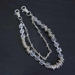 Retro Thorns Special Shaped Pearl Bag Chain Punk Double Trouser Chain