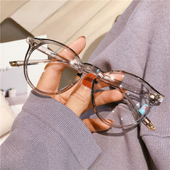 Round Anti Light Glasses For Women Men Students Casual Jelly Spectacles Frame