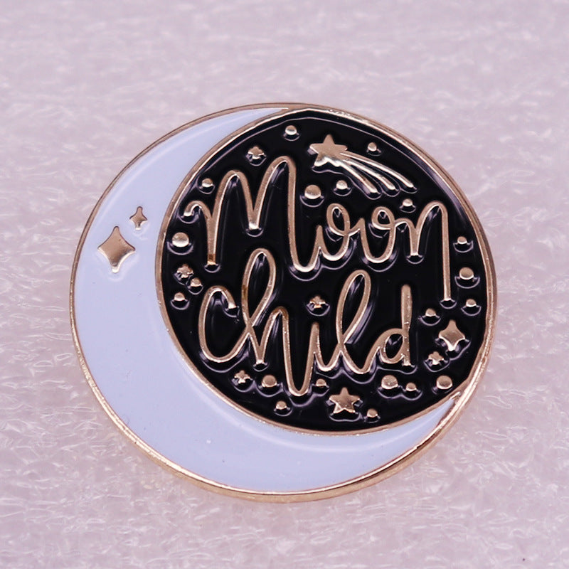 Creative Moon And Starry Sky Brooch for Men