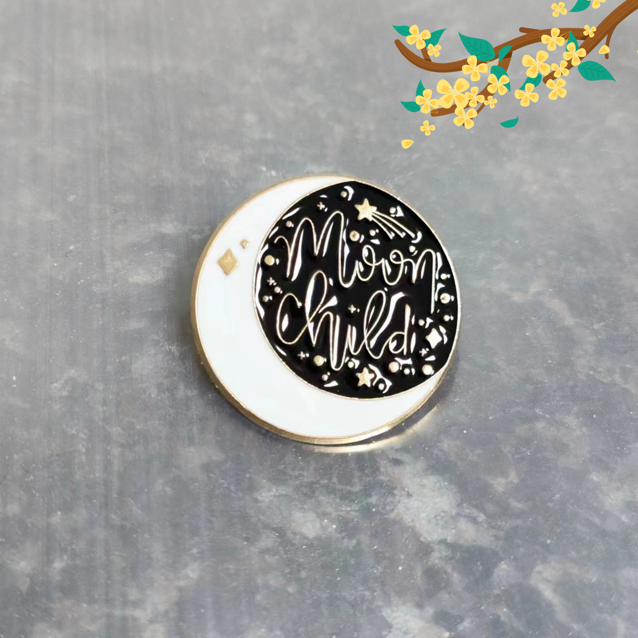 Creative Moon And Starry Sky Brooch for Men