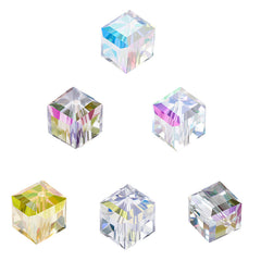 20pcs Colorful Glass Crystal Cubic Loose Beads DIY Jewelry Making