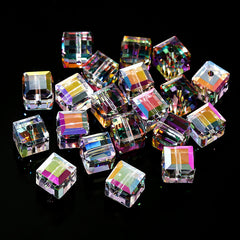 20pcs Colorful Glass Crystal Cubic Loose Beads DIY Jewelry Making