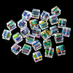 20pcs Colorful Glass Crystal Cubic Loose Beads DIY Jewelry Making