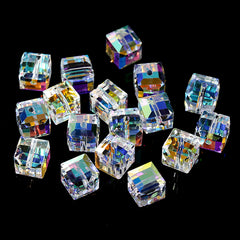 20pcs Colorful Glass Crystal Cubic Loose Beads DIY Jewelry Making