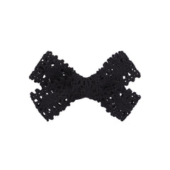 Hollow Knitted Bow Hair Clip Duck Billed Clip for Side Hair Bang