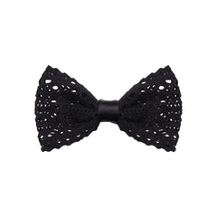 Hollow Knitted Bow Hair Clip Duck Billed Clip for Side Hair Bang
