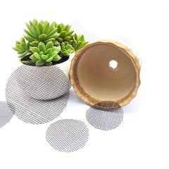 50pcs Pot Hole Mesh Pad Round Screens Prevent Soil Loss Anti Drainage Screens