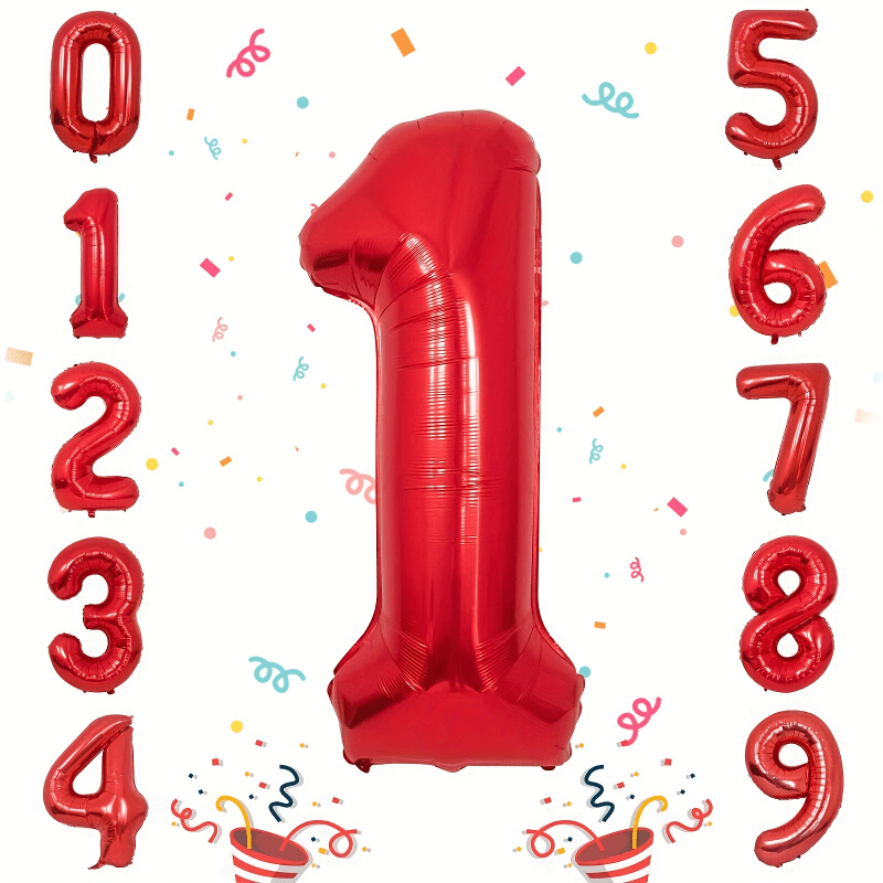 1pc Red Foil Number Balloons 40 Happy Birthday Party Decoration Accessory