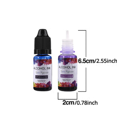 10ml Alcohol Ink Resin Pigment Kit Liquid Colorant Dye For DIY Epoxy Jewelry