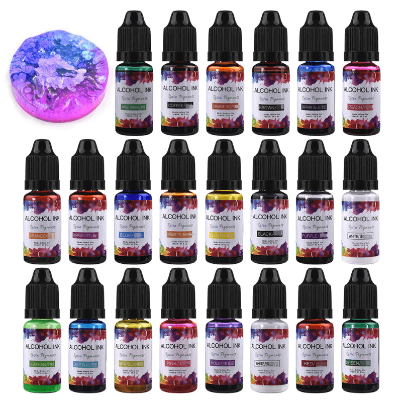 10ml Alcohol Ink Resin Pigment Kit Liquid Colorant Dye For DIY Epoxy Jewelry