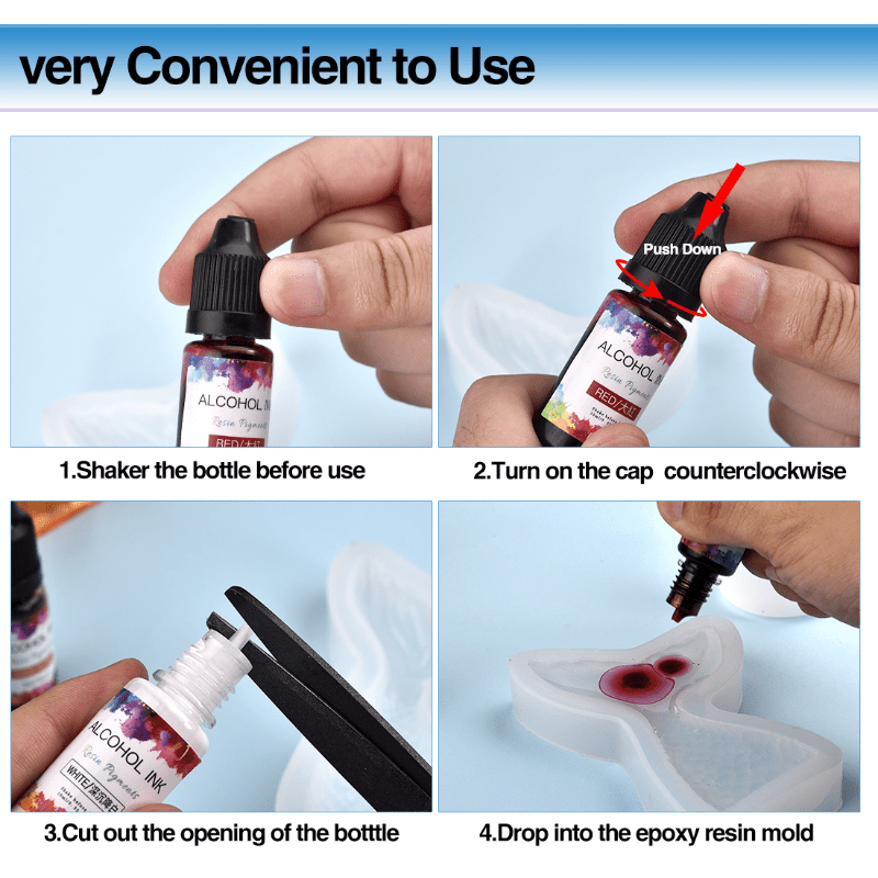 10ml Alcohol Ink Resin Pigment Kit Liquid Colorant Dye For DIY Epoxy Jewelry