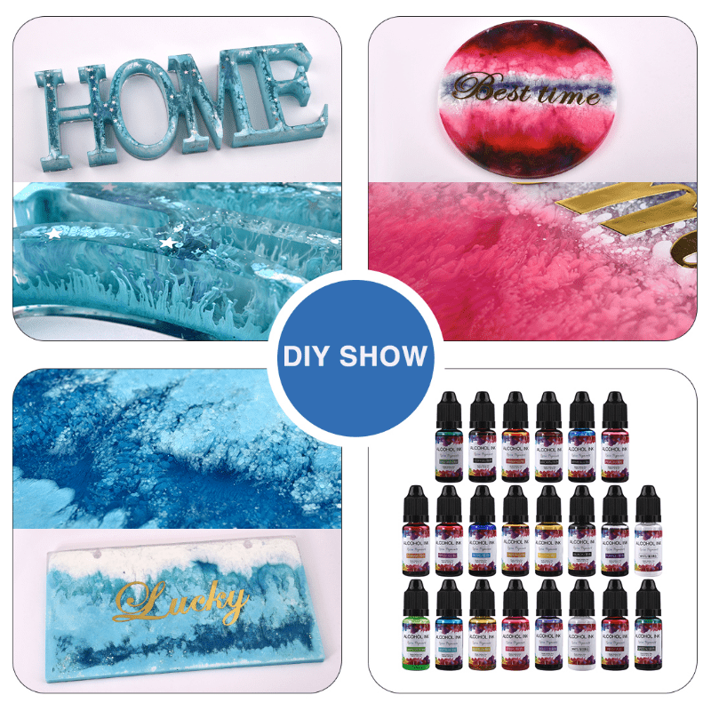 10ml Alcohol Ink Resin Pigment Kit Liquid Colorant Dye For DIY Epoxy Jewelry