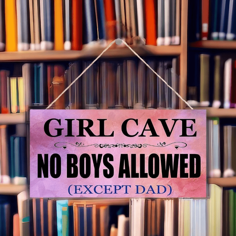 No Boys Allowed Hanging Sign Wall Decor