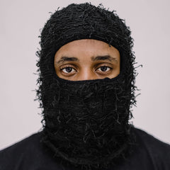Distressed Ski Mask Knitted Beanies Hats Full Face Covered Mask Ski Hats