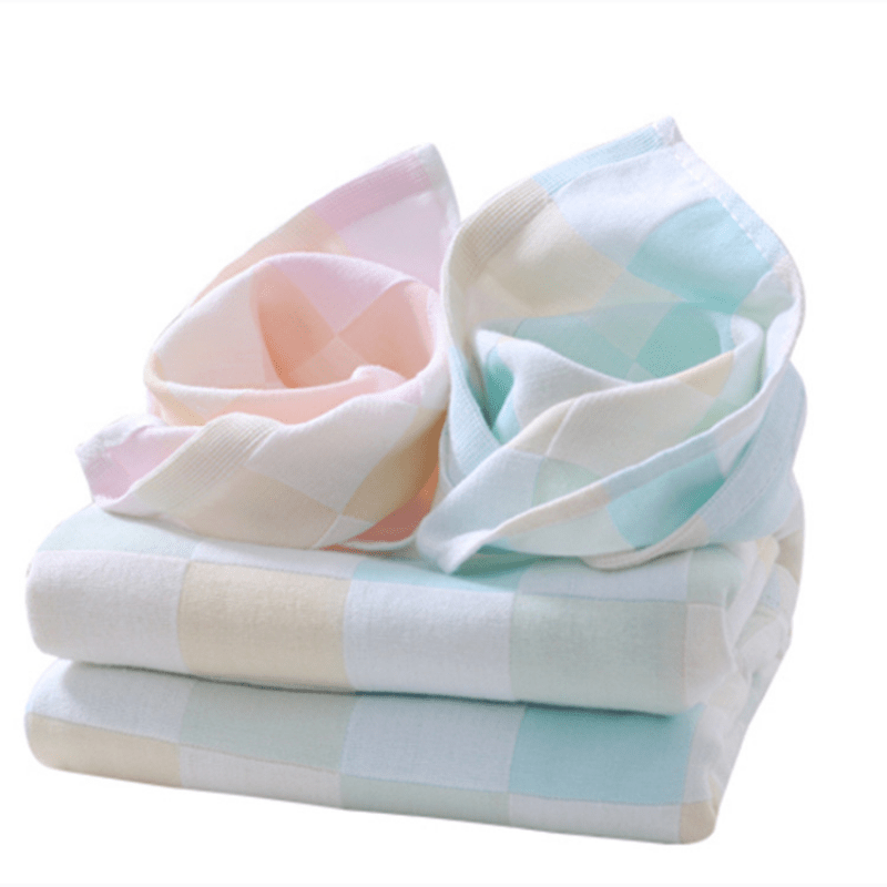2pcs Multicolor Cotton Square Towels for Infants Small Towels